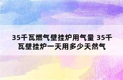 35千瓦燃气壁挂炉用气量 35千瓦壁挂炉一天用多少天然气